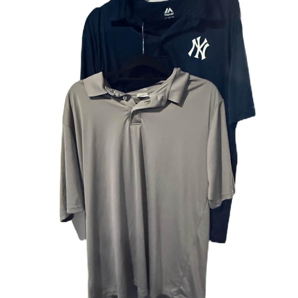Gray & Navy Men’s Polo Shirt Set l/xl